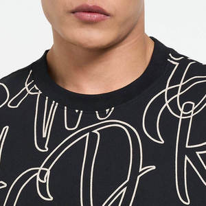 T-shirt à manches courtes et col rond pour hommes, noir, avec lettres graphiques imprimées, décontracté, surdimensionné, avec calligraphie - Product Image 6