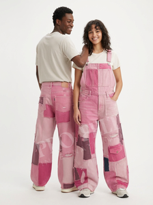 Salopette en jean patchwork streetwear, pantalon à jambes larges, confortable, tendance, style décontracté, jean ample, pantalon en jean décontracté - Product Image 3