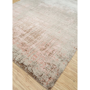 Alfombra Kavi de Lana y Seda de Bambú Anudada a Mano - Patrón Abstracto Beige y Marrón Teoría del Caos para el Hogar, Alfombra Rectangular de Yute para Adolescentes (Esk-9014) - Product Image 2