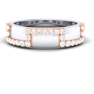 Anillo de banda de diamantes certificado IGI para mujer chica en 14K 18K oro sólido hecho a mano joyería India anillo de boda minimalista - Product Image 5