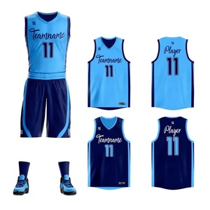 Tenues de basketball unisexes sublimées été 2025, couleur personnalisée, 100% polyester, séchage rapide, respirantes, antibactériennes, anti-UV - Product Image 2