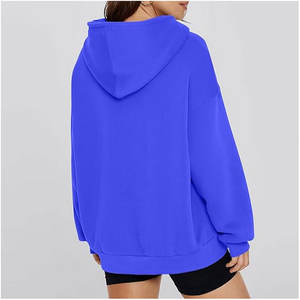 Sudadera Extra Grande con Diseño de Estampado Puff y Eslogan Personalizado de Nisar Sons Industry para Mujer, 100% Algodón Grueso, Azul Clásico, Sin Capucha - Product Image 5