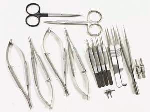 Kit d'instruments de microchirurgie manuelle, pince microvasculaire et kit de suture chirurgicale, acier inoxydable de qualité supérieure, approuvé CE, classe II - Product Image 6