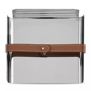 Porte-serviettes en acier inoxydable au design fait à la main avec finition polie miroir, parfait pour la vaisselle et les articles d'hôtel - Product Image 3