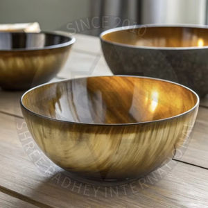 Bol en corne de salle à manger rustique naturelle Article décoratif dans un emballage en carton - Product Image 1