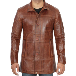 Vente en gros Manteaux en cuir régulier pour hommes Qualité supérieure Service OEM disponible Motifs personnalisés en relief Support d'hiver imperméable - Product Image 5