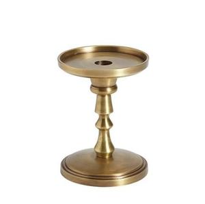 Vintage <b>Brass</b> Candle <b>Holder</b> with Flared Top Slender Stem and Wide Base Elegant Accent for Festive Styling - Product Image 3