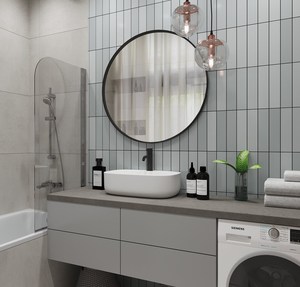 Miroir rond de qualité supérieure, miroir noir mat, miroir de vanité, mural - Product Image 3