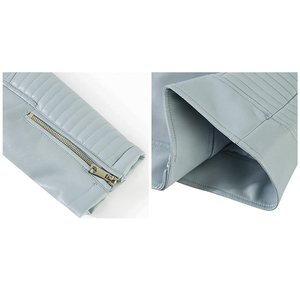 Veste de moto d'hiver personnalisée pour femmes veste en cuir de mouton véritable de haute qualité avec finition en toile pour femmes - Product Image 5