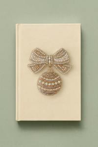 Nouveaux carnets de luxe à couverture rigide brodés Père Noël et sapin de Noël, papeterie de vacances personnalisée, design festif, bienvenue - Product Image 2