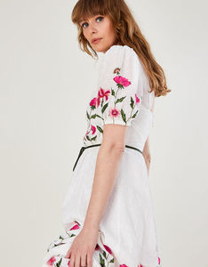 Haute qualité élégant décontracté été Midi Maxi robe pour les femmes nouvelle broderie mode Style dentelle décoration taille naturelle - Product Image 2