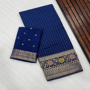 Saree de algodón suave para mujer de buena calidad, Sari cómodo de uso diario con patrones impresos para oficina o uso informal y diario - Product Image 3