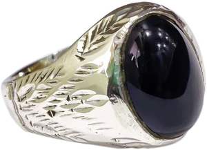 แหวนเงินแท้ 925 ประดับพลอยออนิกซ์สีดำธรรมชาติ สำหรับผู้ชาย ของขวัญวันพ่อ วันคริสต์มาส  ขายส่ง - Product Image 4