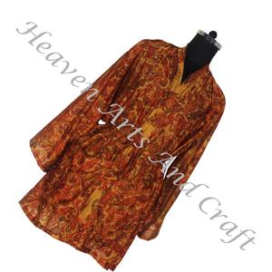 KS007 Bohemian Indian Handmade Vintage Silk Sari Floral Printed Nightwear Bathrobe Maxi <b>Dress</b> Ethnic Beach Summer Sari Kimono - Product Image 4
