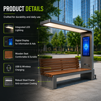 Banc solaire intelligent YUBANG pour l'extérieur - Éclairage LED sans fil et recharge USB, audio Bluetooth, étanche IP65 pour parcs et hôtels