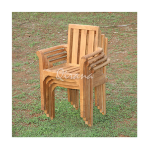 Chaise de plage empilable classique moderne, confortable et durable, mobilier d'extérieur en bois massif écologique pour les hôtels et les écoles - Product Image 5