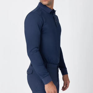 Polo d'équitation à manches longues à prix avantageux pour hommes, vêtements d'équitation avec design personnalisé, tissu confortable pour les cavaliers - Product Image 4