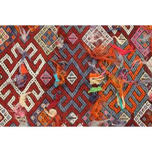 Grand tapis vintage 5,1x8,2 pieds, tapis turc en laine rouge à motifs floraux - Product Image 5