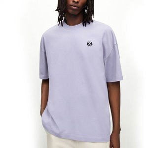 Couleur violette Style décontracté hommes coton t-shirts goutte épaule conception plaine hommes t-shirt - Product Image 1
