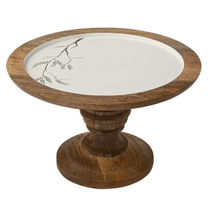 SUPPORT DE GÂTEAU EN BOIS DE DESIGN EN ÉMAIL DÉCORATION DE TABLE DESSERT SUPPORT DE GÂTEAU EN BOIS POUR ANNIVARS DE MARIAGE - Product Image 1