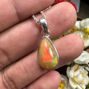 Pendentif en argent sterling 925 style bohème avec opale, bijou fait main pour femme, cadeau de mariage pour elle - Product Image 3