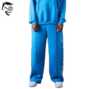 Vente en gros de survêtements pour hommes 100% coton à double épaisseur avec logo personnalisé sweats à capuche surdimensionnés avec pantalon de survêtement design à épaules tombantes - Product Image 5