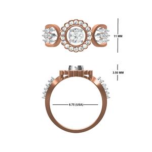 Bagues de fiançailles et de demande en mariage en diamant de laboratoire exclusif certifié IGI, sertissage halo unique, plaqué rhodium 10K 14K 18K, certificat pour femme - Product Image 2