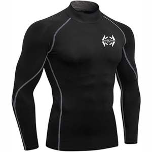 Rashguard à manches longues MMA pour hommes avec logo personnalisé pour femmes et adultes - Spandex/Polyester UPF50+ Séchage rapide - Product Image 1
