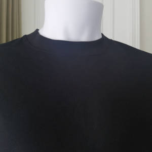 Heavy 250gsm 100% algodón Oversized Drop Shoulder T-Shirt Mock Neck Luxury Plain Custom Print Camiseta de manga corta Unisex para hombres - Product Image 3