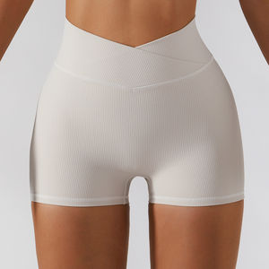 2023 taille haute décontracté respirant genou longueur Yoga sport soutiens-gorge femmes Leggings Gym Fitness entraînement ensembles côtelé - Product Image 4