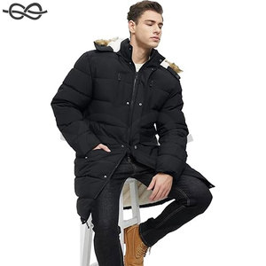 Veste polaire extra longue pour homme Parka d'hiver à capuche Vêtements d'extérieur résistants à l'eau par temps froid - Product Image 4