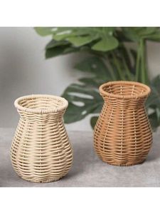 Cesta de maceta de cuerda de yute tejida a mano con soporte, diseño único, cesta de mimbre para interiores y exteriores hecha de hierro y ratán - Product Image 4