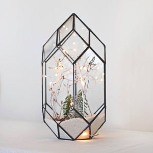 Terrario de cristal alto geométrico de precio más bajo con marco de hierro con acabado negro para decoración de interiores y exhibición de plantas suculentas - Product Image 2