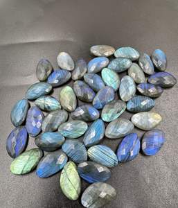 Alta calidad 16x22mm azul llamativo labradorita Briolette Checker Cut Fancy Shape piedras preciosas sueltas para la fabricación de joyas naturales - Product Image 1