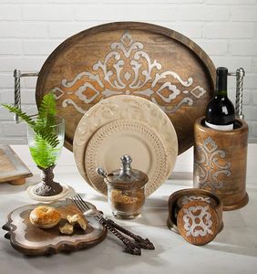 Soporte para cubiertos de madera antiguo personalizado al por mayor organizador de Caddy de cocina con forma de cuchara reposapiés de metal a bajo precio - Product Image 4