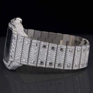 Montre automatique de luxe en acier inoxydable avec mouvement suisse et affichage analogique, sertie de diamants HPHT cultivés en laboratoire, disponible - Product Image 3