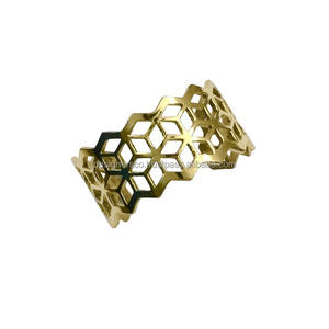 Handmade Brass Metal <b>Gold</b> Color Fashion Cuff Bracelets Cutout <b>Bangle</b> Jewelry Accessories Fashionable Silver Copper for Gifts - Product Image 2