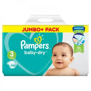 Pampers Baby-Dry Size 8 Nappies Jumbo Pack 52 Pack