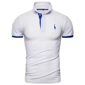 Venta al por mayor de camisetas polo de algodón de calidad superior para hombre, tela de punto de talla grande antiarrugas con logotipo personalizado - Product Image 1