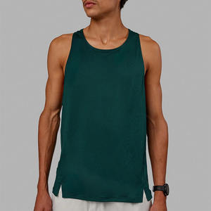 OEM Service Casual Knitted Tank Tops for <b>Men</b> Solid Color Fitness Singlet Quick Dry Muscle Fit Sleeveless Gym Wear - Product Image 1