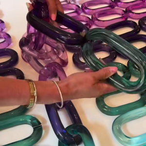 Chaîne de poignée de sac en résine acrylique transparente de haute qualité, écologique, personnalisée, sans interstice, faite à la main, pour décoration intérieure Saniya - Product Image 4