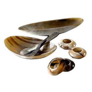Bandeja decorativa para servir cuerno con acabado pulido para mesas de cena Bandeja de cuerno de Búfalo con superficie lisa para regalo - Product Image 4