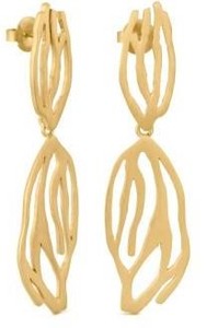 Pendientes de metal ultramodernos con diseños geométricos abstractos y un acabado pulido elegante para una apariencia moderna audaz - Product Image 6