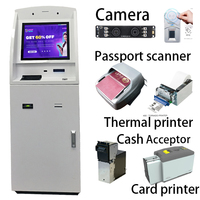 Kiosque de caisse automatique Facial 7/24 à vendre en espèces et par carte avec terminal d'encodeur de carte