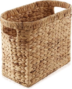 Cesta de Revistas Hecha a Mano con Jacinto de Agua, Porta Revistas Tejido, Almacenamiento Natural para Decoración del Hogar y Organización - Product Image 3