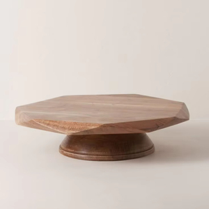 ถาดไม้อะคาเซียแบบขาสูงทำจากไม้อะคาเซียแท่นวางเค้กสำหรับเสิร์ฟเค้กและผลไม้ - Product Image 1