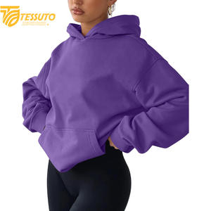 Vente en gros de sweats à capuche surdimensionnés de haute qualité avec logo personnalisé imprimé 100% coton pour femmes - Product Image 4