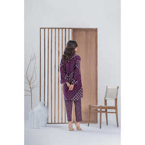 ชุดเซ็ตพิมพ์ลาย Khaddar รุ่น IPST-44251 ชุดลำลองสองชิ้น เสื้อคอปก แขนสามส่วน ระบายอากาศได้ดี ใส่ได้ทุกฤดู - Product Image 1