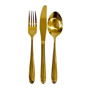 Couverts de mariage en acier inoxydable de luxe Offre Spéciale, plaqués or, beau design, poignée, couverts, cuillère et fourchette, ensemble sûr et sain - Product Image 2