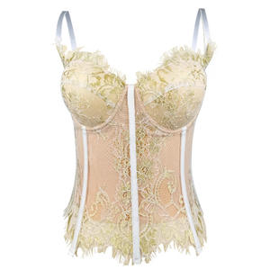 Vintage gothique femmes dentelle Corset mince tenue de soirée Costumes Sexy dentelle collé Bustier et cultures pour filles dames - Product Image 6